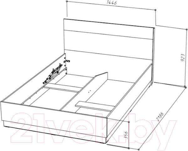 Изображение товара Каркас кровати НК Мебель Fresco 140x200 N / 72518543 (белый/дуб вотан)