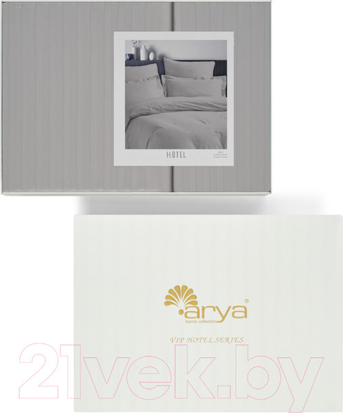 Изображение товара Комплект постельного белья Arya Vip Страйп Сатин 2сп / 8680943231192 (светло-серый)