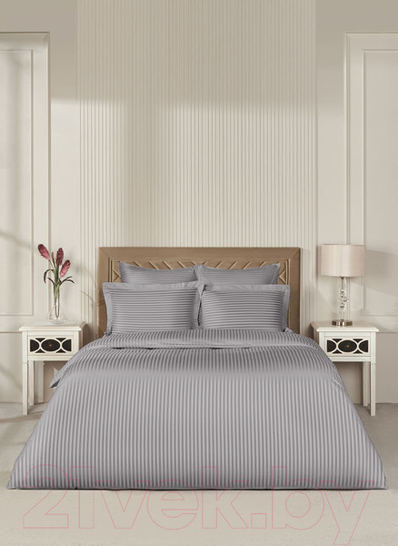 Изображение товара Комплект постельного белья Arya Vip Страйп Сатин 2сп / 8680943231192 (светло-серый)
