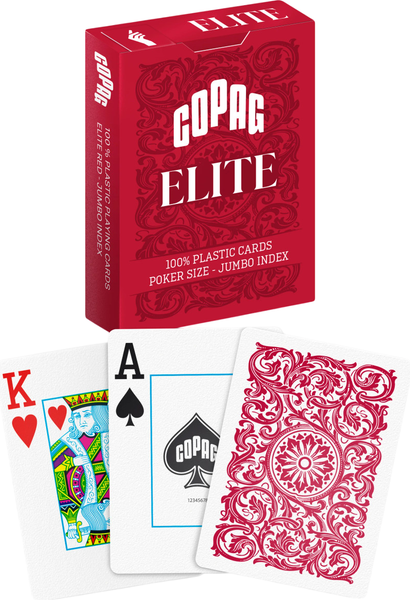 Изображение товара Игральные карты Copag 1546 Elite Plastic Poker Size Jumbo Ind. Red Single Deck / 039-8