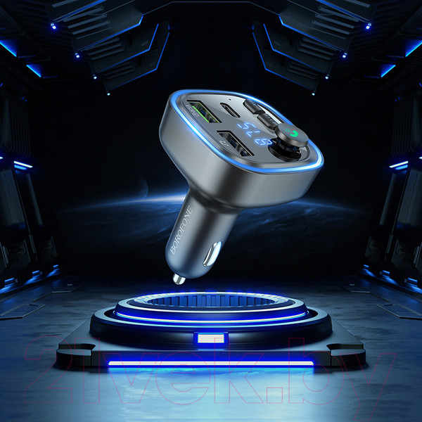 Изображение товара FM-модулятор Borofone BC48 + автомобильное ЗУ (черный)