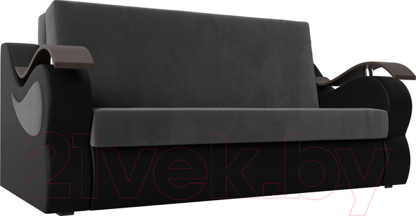 Изображение товара Диван Лига Диванов Меркурий 160 (велюр серый/экокожа черный)