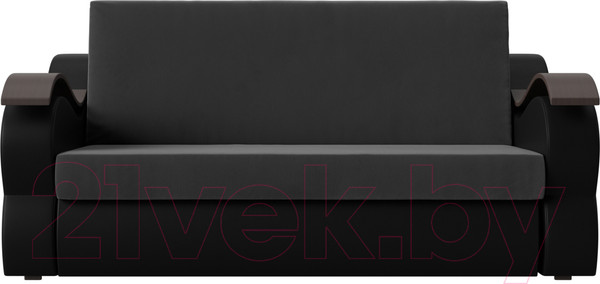 Изображение товара Диван Лига Диванов Меркурий 160 (велюр серый/экокожа черный)