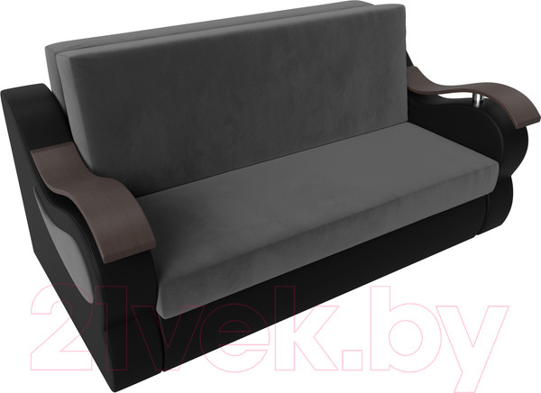 Изображение товара Диван Лига Диванов Меркурий 160 (велюр серый/экокожа черный)