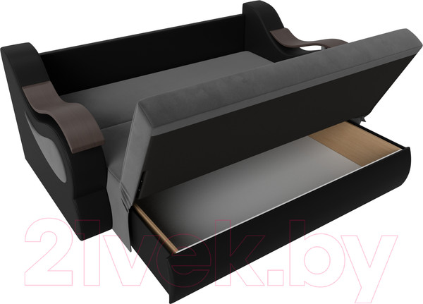 Изображение товара Диван Лига Диванов Меркурий 160 (велюр серый/экокожа черный)