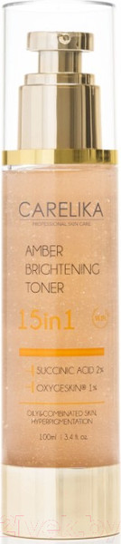Изображение товара Лосьон для лица Carelika Amber Clarifing Toner 15in1 Тонизирующий с янтарной кислотой (100мл)