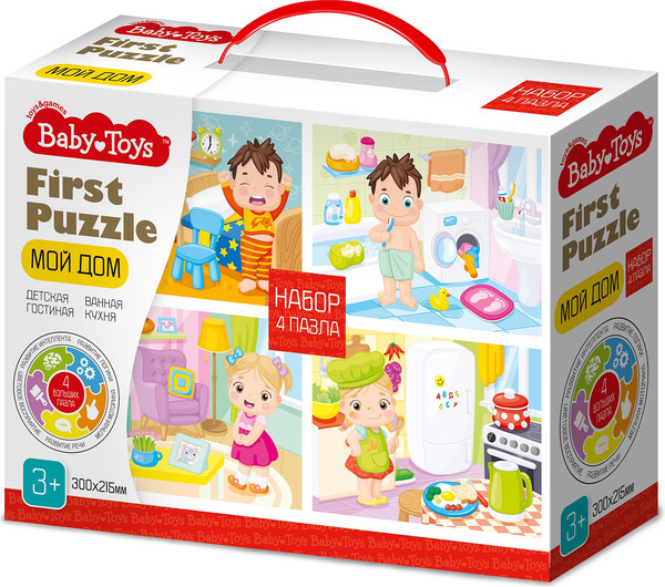 Изображение товара Развивающая игра Baby Toys First Puzzle 4 в 1. Мой дом / 04364