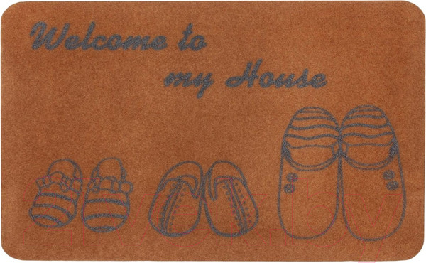 Изображение товара Коврик грязезащитный ComeForte Велюр Тапочки (50x80, бежевый)