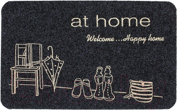 Изображение товара Коврик грязезащитный ComeForte Велюр Уютный дом 50x80 (серый)