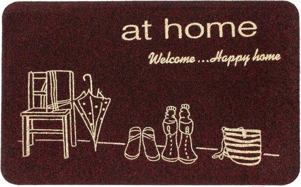 Изображение товара Коврик грязезащитный ComeForte Велюр Уютный дом 50x80 (черный)