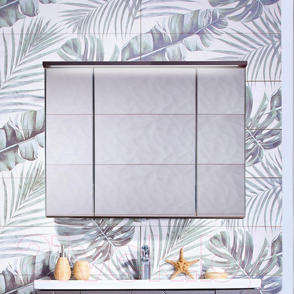 Изображение товара Шкаф с зеркалом для ванной Бриклаер Кристалл 95 (софт графит)