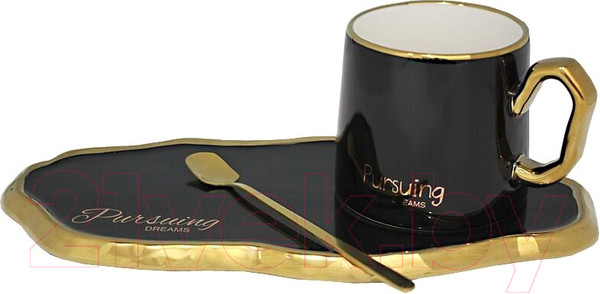 Изображение товара Чашка с блюдцем Lenardi 106-082 (с ложкой)