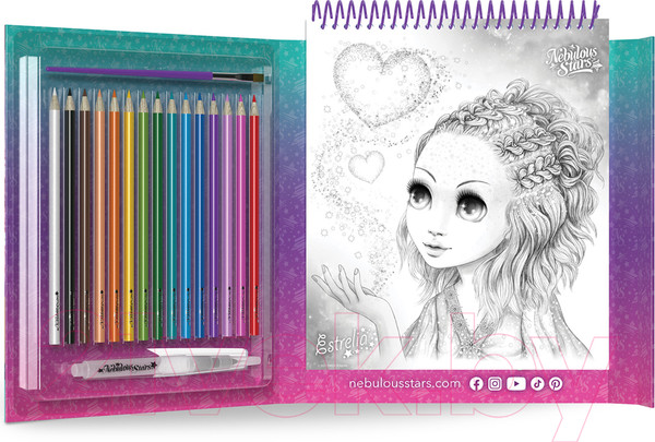 Изображение товара Набор для творчества Nebulous Stars Estrelia. Раскраска для девочек / 11133_NSDA