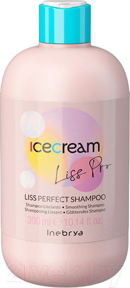 Изображение товара Шампунь для волос Inebrya Icecream Liss Pro Разглаживающий для непослушных/пористых волос (300мл)