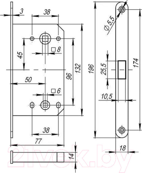 Изображение товара Защелка врезная Rucetti RM1895 AB (античная бронза)