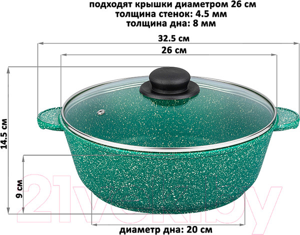 Изображение товара Жаровня Elan Gallery Гармония вкуса / 120599 (изумруд)