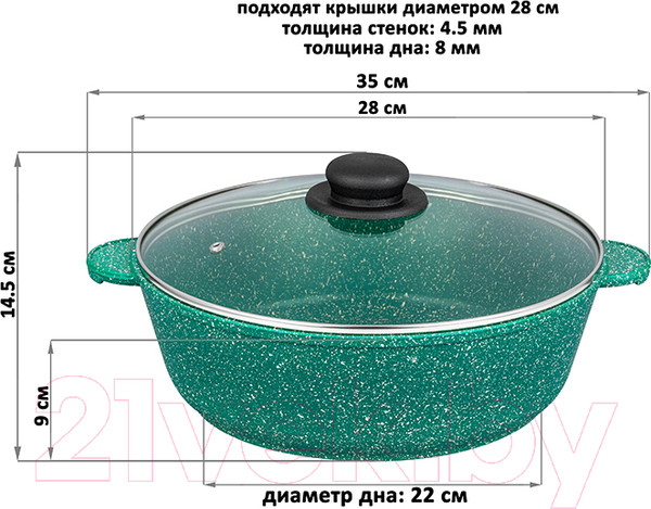 Изображение товара Жаровня Elan Gallery Гармония вкуса / 120601 (изумруд)