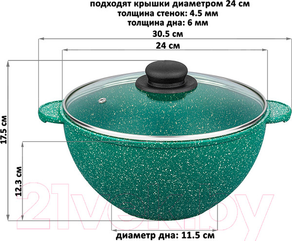 Изображение товара Казан Elan Gallery Гармония вкуса / 120607 (изумруд)