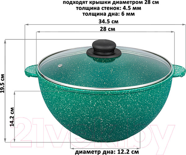 Изображение товара Казан Elan Gallery Гармония вкуса / 120610 (изумруд)