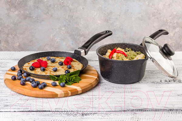 Изображение товара Блинная сковорода Elan Gallery Гармония вкуса / 120254 (черный мрамор)