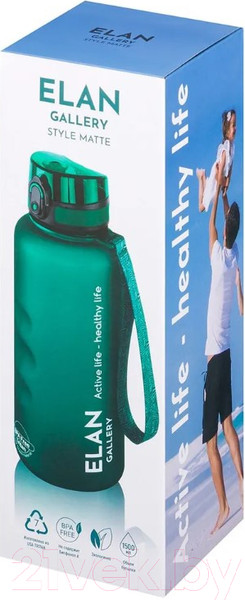 Изображение товара Бутылка для воды Elan Gallery Style Matte / 280156 (темно-зеленый)