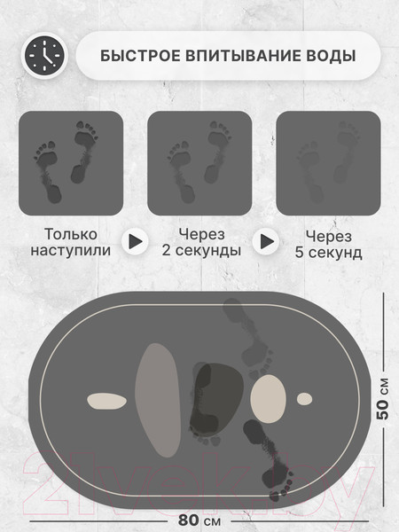 Изображение товара Коврик для ванной Array P211 (серый)