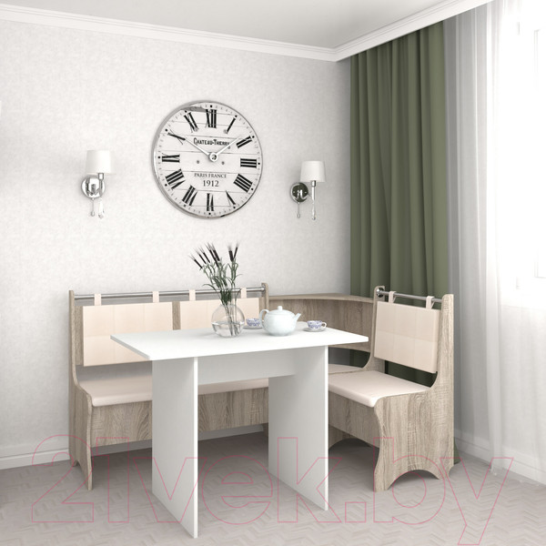 Изображение товара Уголок кухонный мягкий Mio Tesoro Оазис-2 108x163 (дуб сонома/ваниль)