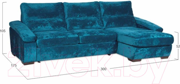 Изображение товара Диван угловой Асмана Форест 160x90 (Plush Izumrud)