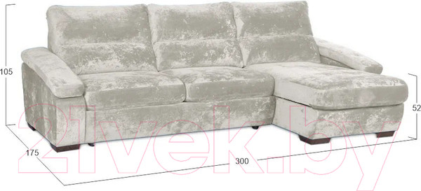 Изображение товара Диван угловой Асмана Форест 160x90 (Plush Cream)