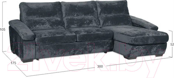 Изображение товара Диван угловой Асмана Форест 160x90 (Plush Dusty Green)