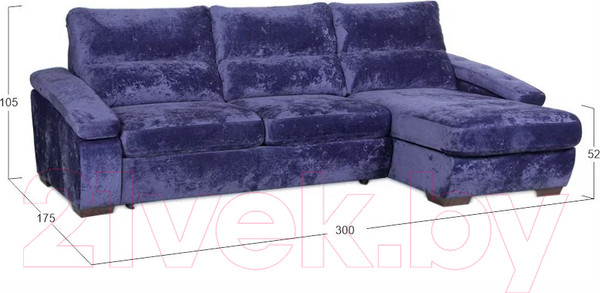 Изображение товара Диван угловой Асмана Форест 160x90 (Plush Purple Velvet)