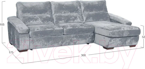 Изображение товара Диван угловой Асмана Форест 160x90 (Plush Silver)