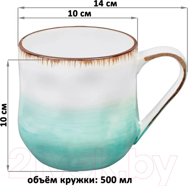 Изображение товара Кружка Elan Gallery Кантри / 760116 (бирюзовый)