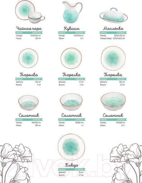 Изображение товара Кружка Elan Gallery Кантри / 760116 (бирюзовый)