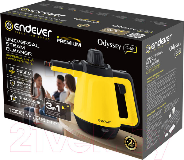 Изображение товара Пароочиститель Endever Odyssey Q-444 (желтый/черный)