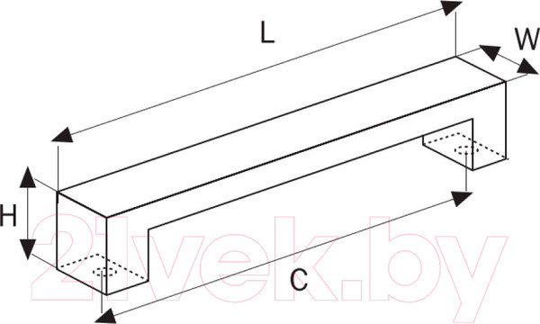 Изображение товара Ручка для мебели Cebi A1211 МР11 (224мм, глянцевое золото)