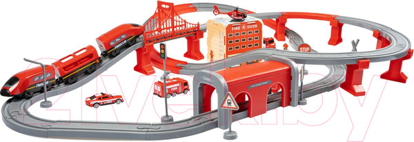Изображение товара Железная дорога игрушечная Bondibon С электропоездом. Пожарная охрана / ВВ6074