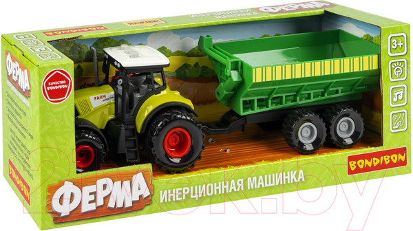 Изображение товара Трактор игрушечный Bondibon Сельское хозяйство / ВВ5945 (зеленый)