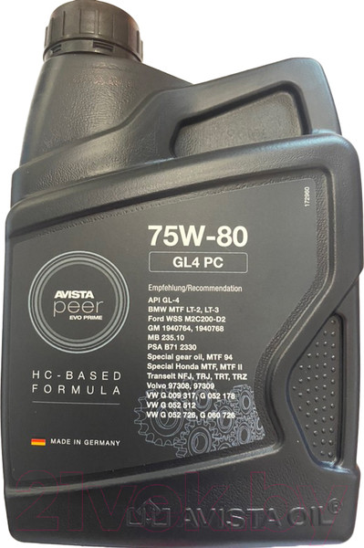 Изображение товара Трансмиссионное масло Avista Peer Evo Prime PC SAE 75W80 / 173426 (1л)
