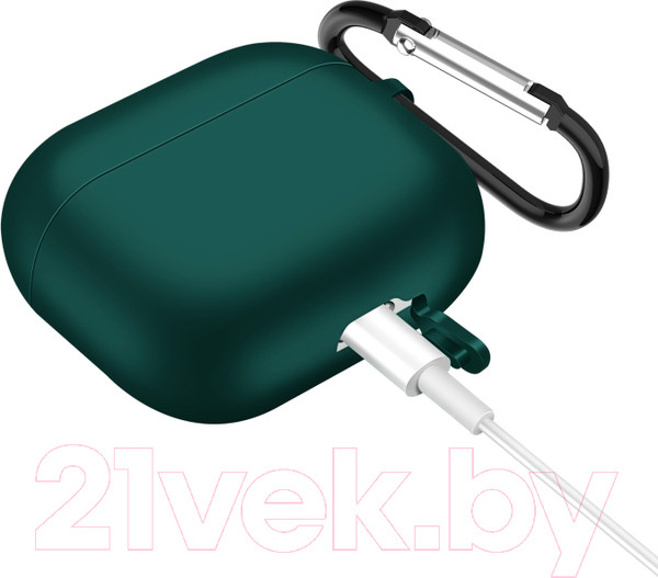 Изображение товара Чехол для наушников Sundays Для AirPods 3 с карабином (зеленый)