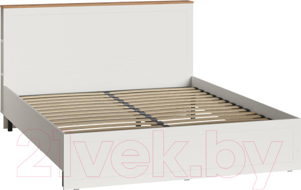 Изображение товара Двуспальная кровать Mobi Остин 11.53 160x200 (белый PE шагрень/дуб золотой craft/белая шагрень 4101)