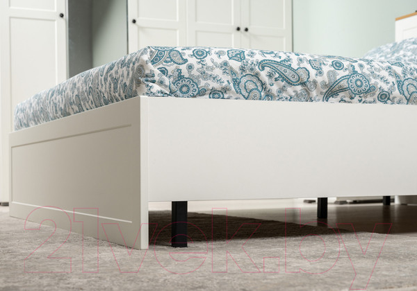 Изображение товара Двуспальная кровать Mobi Остин 11.53 160x200 (белый PE шагрень/дуб золотой craft/белая шагрень 4101)