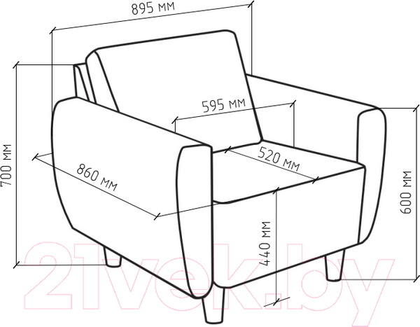 Изображение товара Кресло мягкое Mio Tesoro Тулисия (Twist 19 Grey)