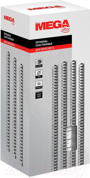 Изображение товара Пружины для переплета ProMega Office 25мм / 256828 (50шт, белый)