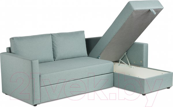 Изображение товара Диван угловой Mio Tesoro Тилаус короткий подлокотник (Mint/Grey)