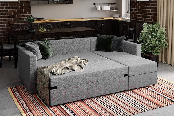 Изображение товара Диван угловой Mio Tesoro Тилаус короткий подлокотник (Grey)