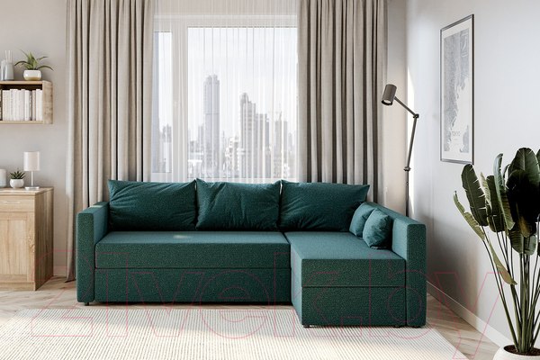 Изображение товара Диван угловой Mio Tesoro Тилаус длинный подлокотник (Turquoise)