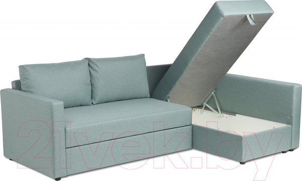 Изображение товара Диван угловой Mio Tesoro Тилаус длинный подлокотник (Mint/Grey)