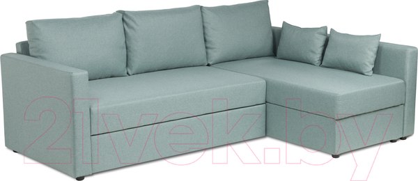 Изображение товара Диван угловой Mio Tesoro Тилаус длинный подлокотник (Mint/Grey)