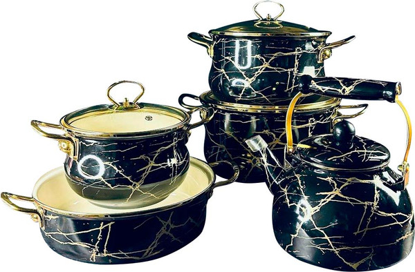 Изображение товара Набор кухонной посуды Lenardi Черный мрамор 776-054